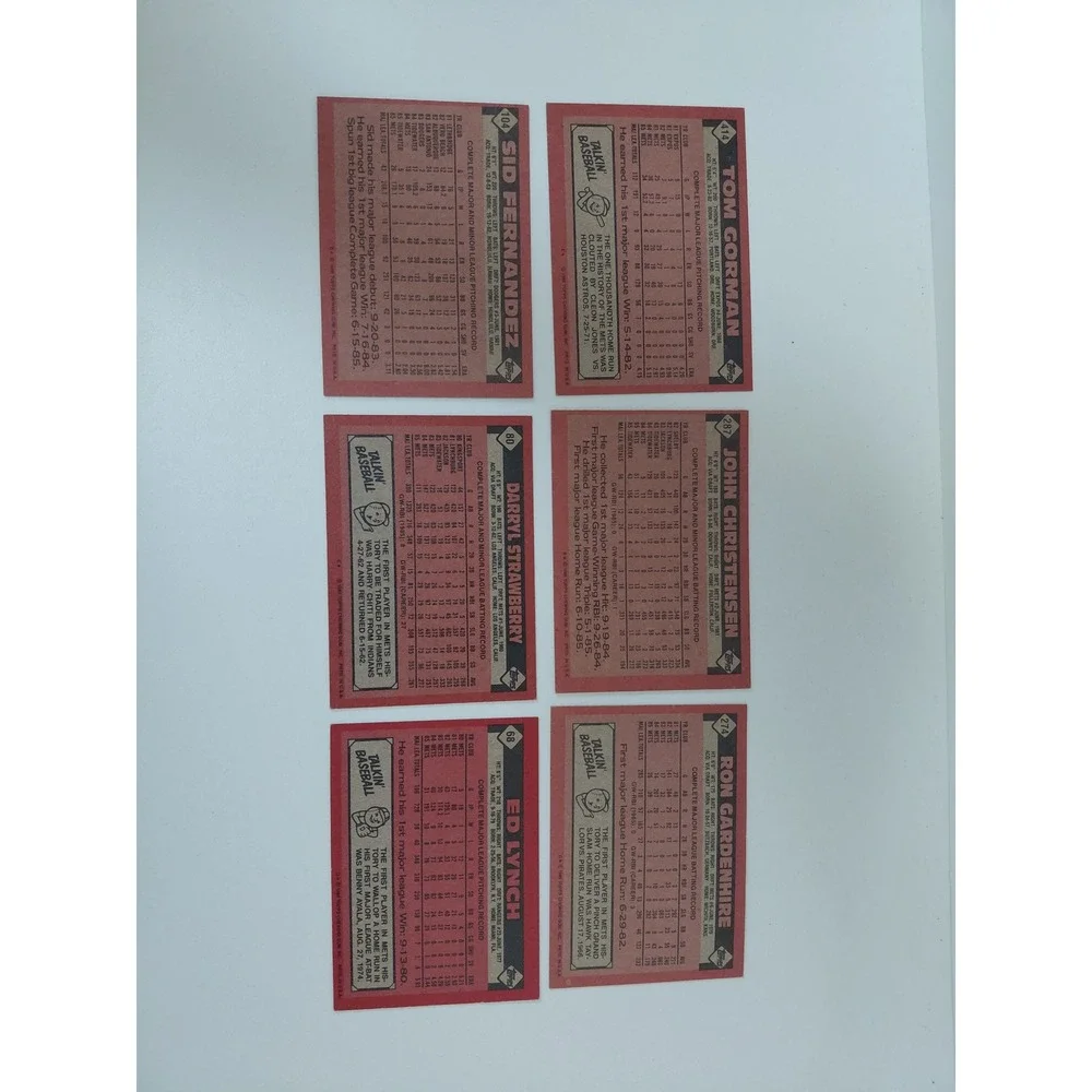 1986 Topps New York Mets Baseball Card Lot Darryl Strawberry Sid Fernandez 6pc